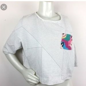 Anthropologie 80s vintage crop sweatshirt